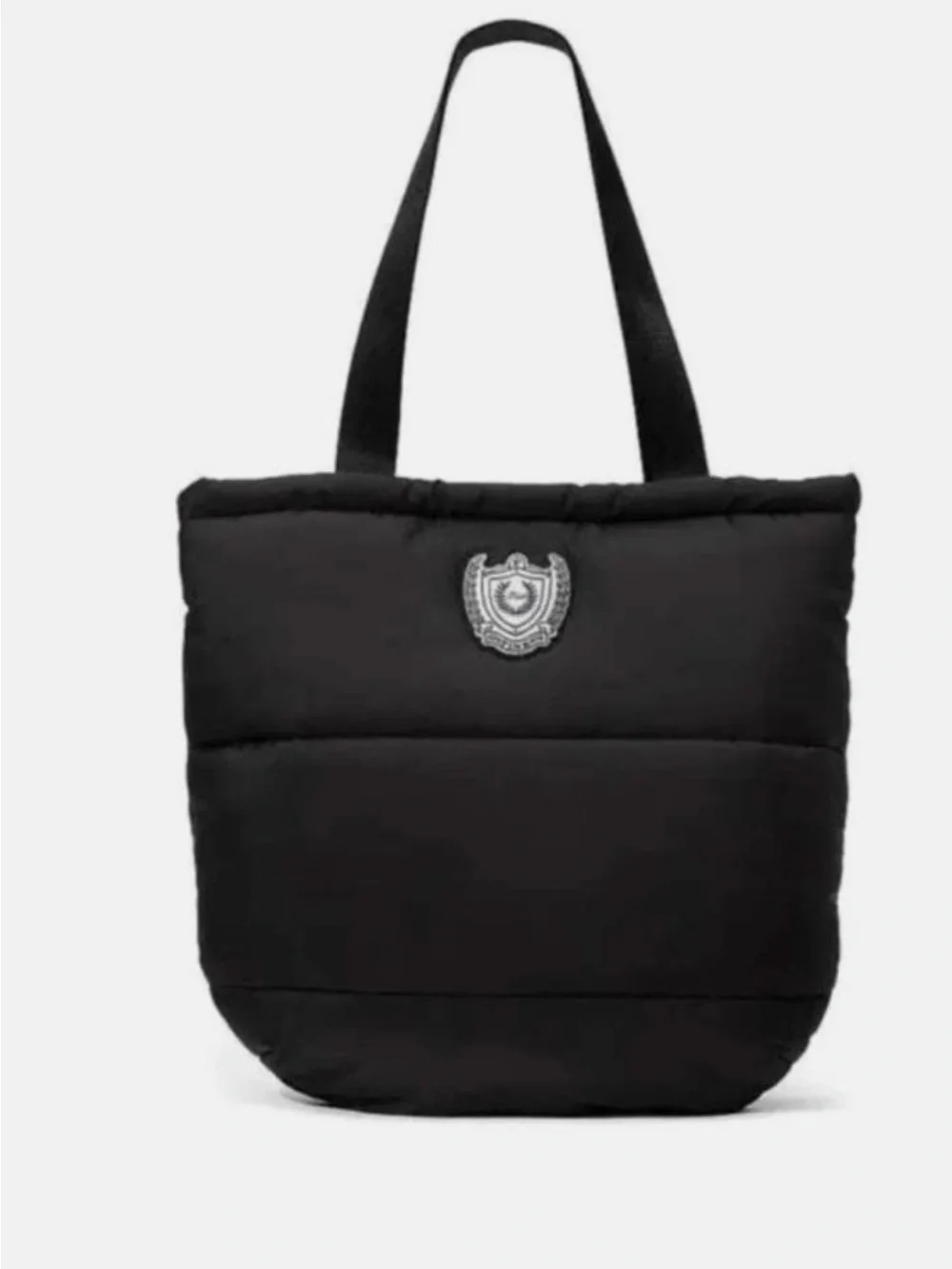 PINK Victoria's Secret Black Quilted Crest Tote